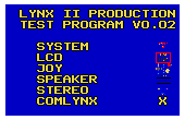 Lynx II Production Test Program V0.02 (USA) (Proto)