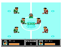 Ike Ike! Nekketsu Hockey Bu - Subette Koronde Dai Rantou (Japan) [En by TransBRC v1.1] (Technos Ice Hockey)