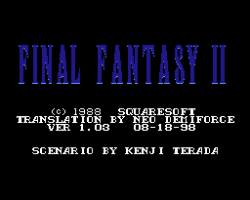 Final Fantasy II (Japan) [En by Demiforce v1.03] [Bug+Title Fixes by Parasyte v1.0] (Weapon-Magic Exploit Fix)
